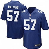 Nike Men & Women & Youth Giants #57 Williams Blue Team Color Game Jersey,baseball caps,new era cap wholesale,wholesale hats